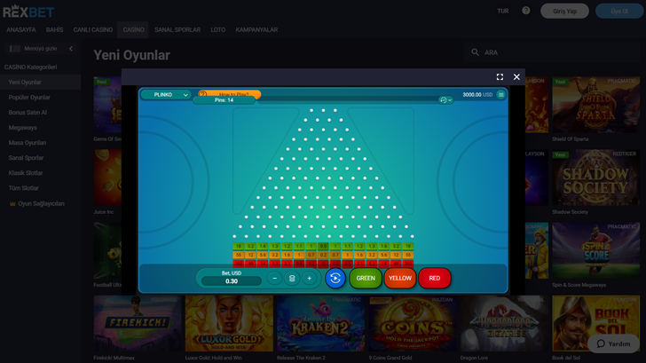 Rexbet Plinko Oyunu Oynama Adımları